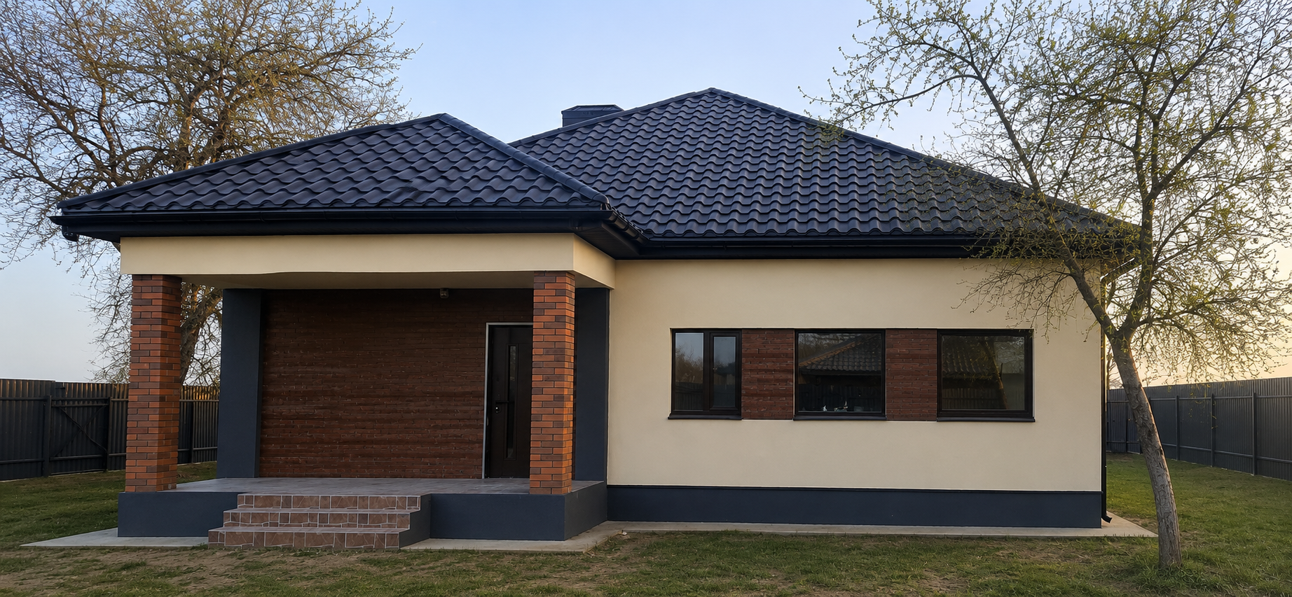 реконструкція фасаду будинку фото після