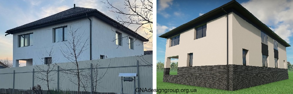 Варіанти дизайну фасаду дуплекса