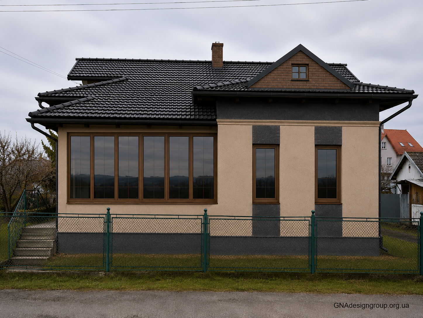 Розробка дизайну реконструкції фасаду будинку та фотореалістична візуалізація