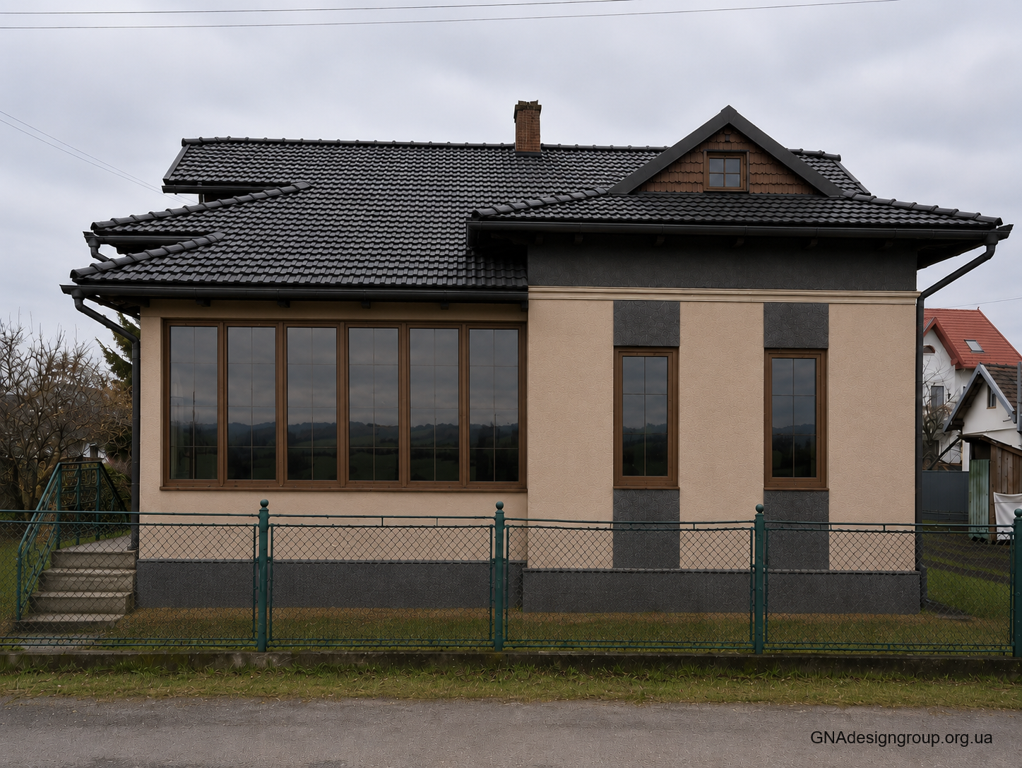Розробка дизайну реконструкції фасаду будинку та фотореалістична візуалізація