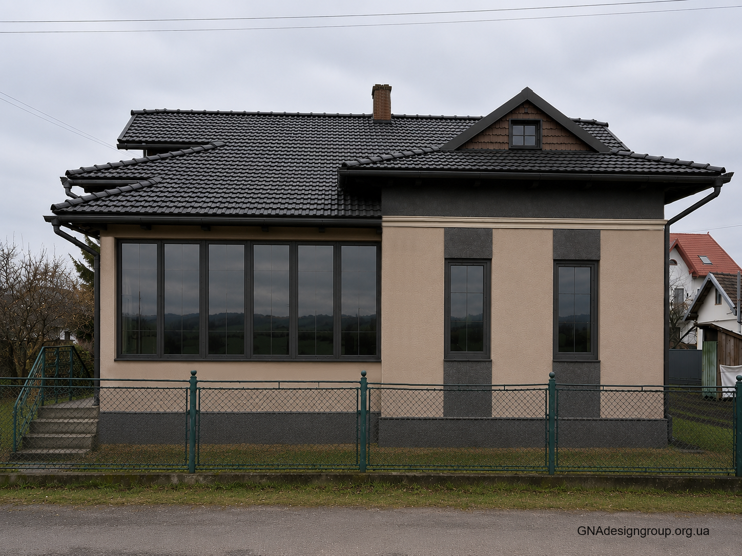 Розробка дизайну реконструкції фасаду будинку та фотореалістична візуалізація