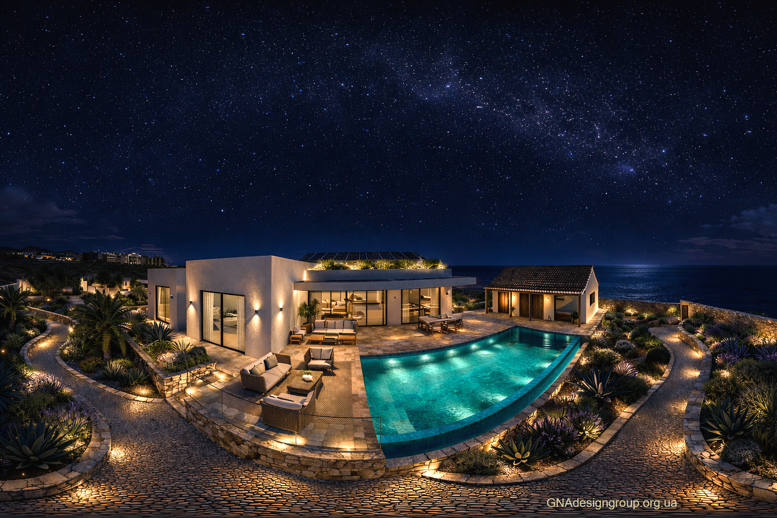 villa spain night