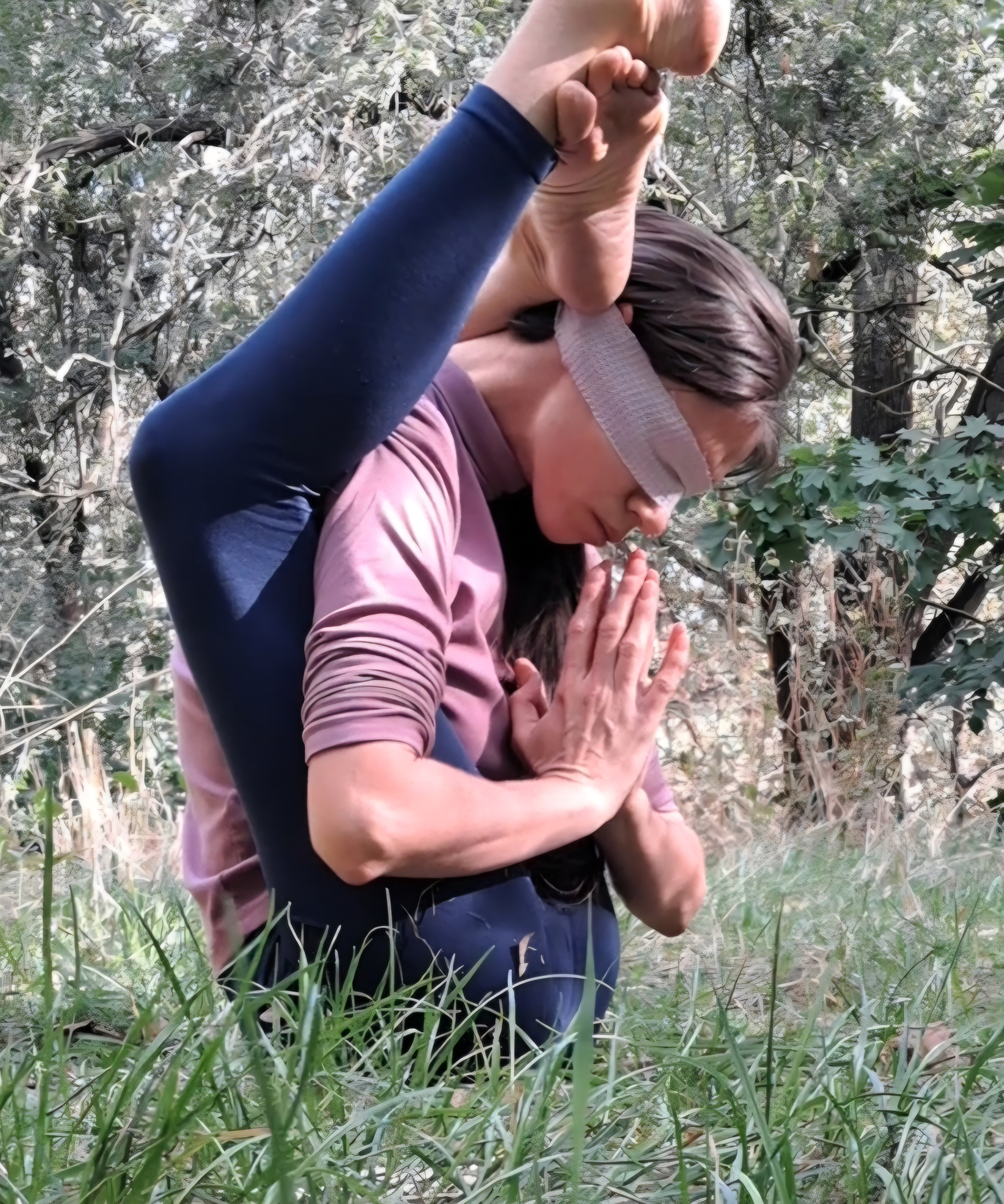Yoga with close eyes