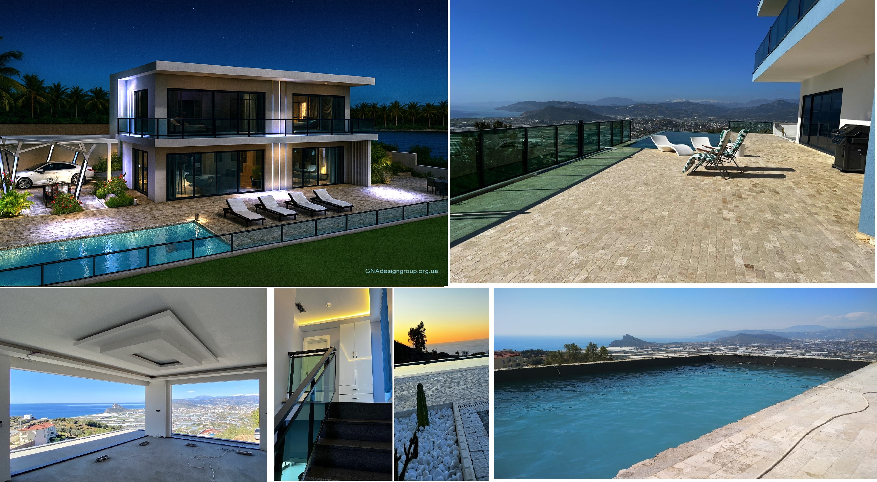 Villa with the sea and mountain views