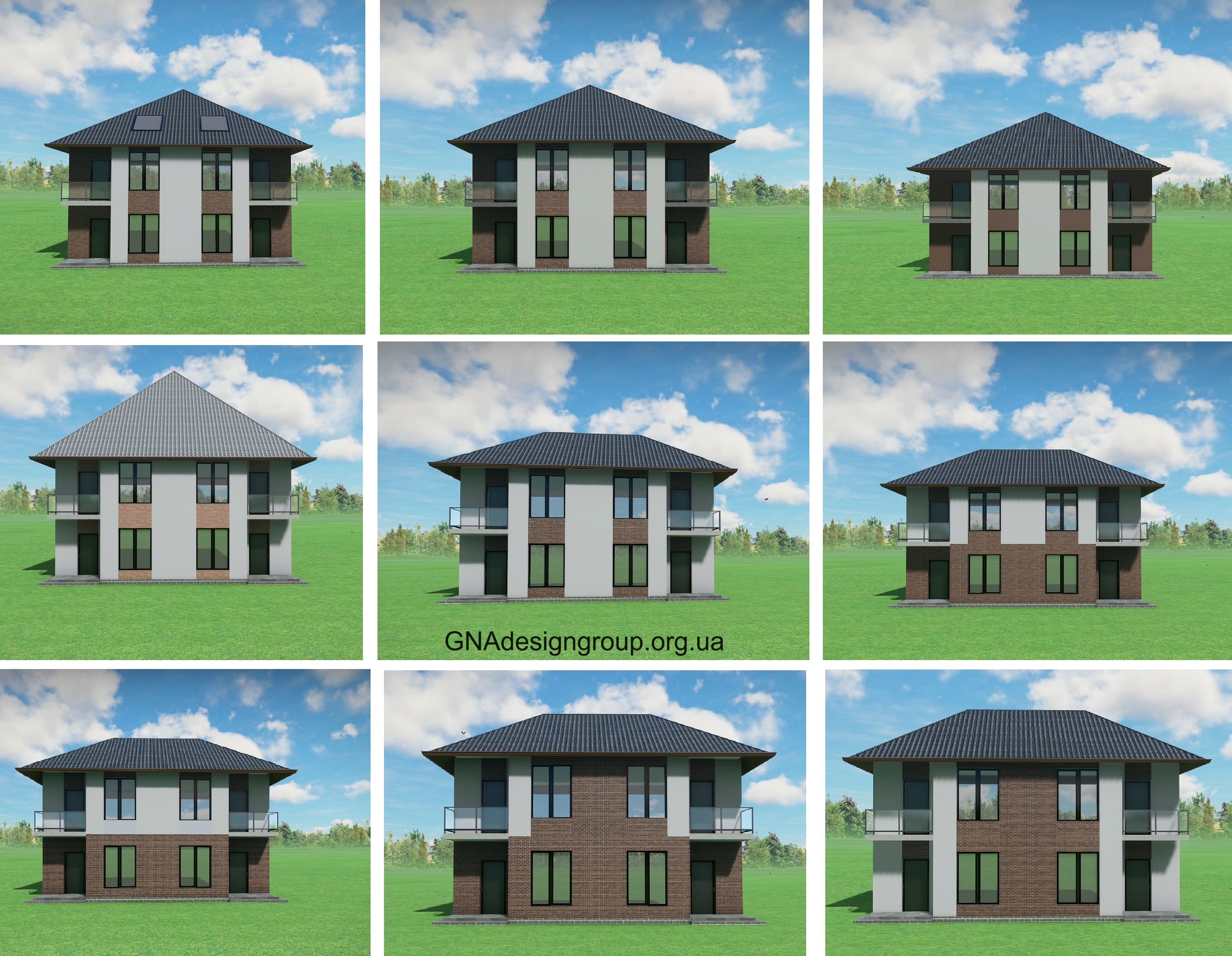 Duplex facade. Variants