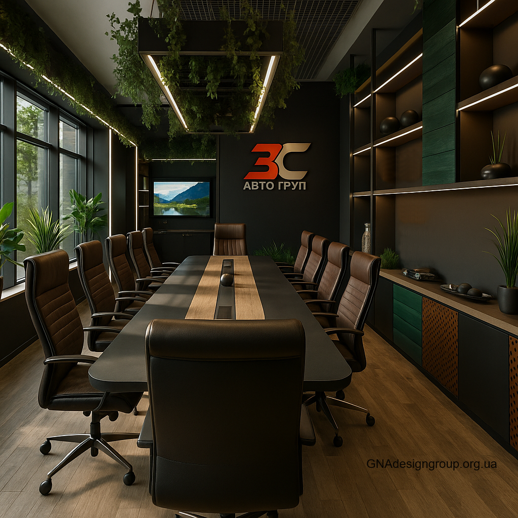 Conference room for a group of companies from Auto Service. More than 20 design options