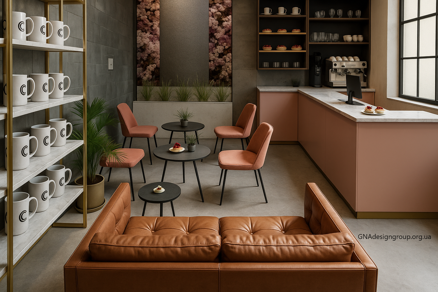 Interior and Exterior of the Beauty Cafe area in a Beauty Salon, Qatar (2 days)