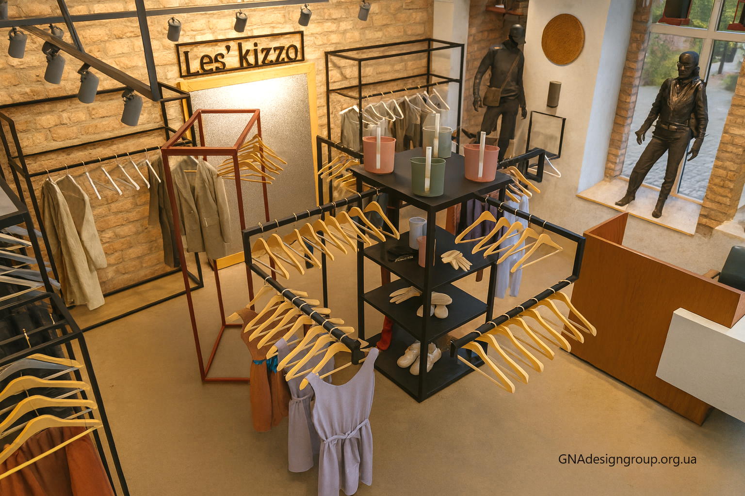 Interior of the Les'kizzo clothing store