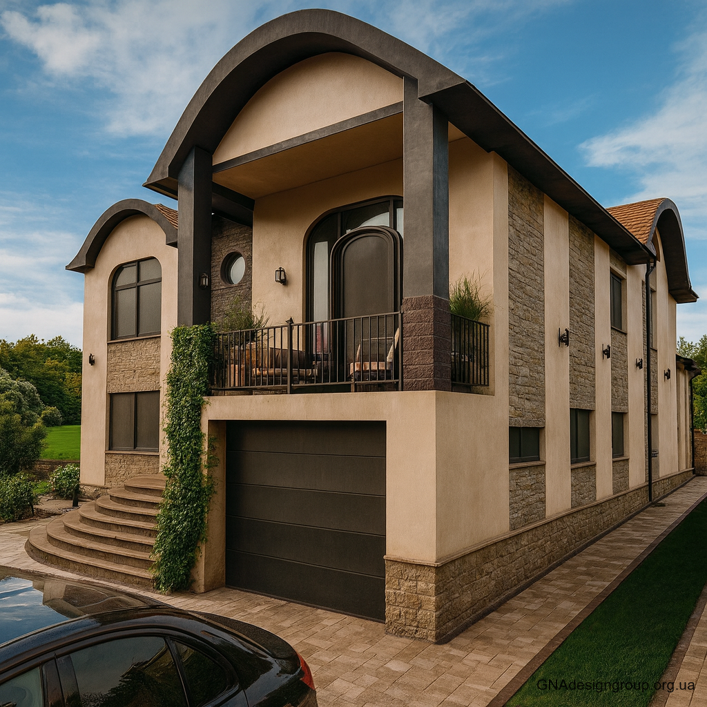 House facade design, facade visualization. 7 versions (3 days)