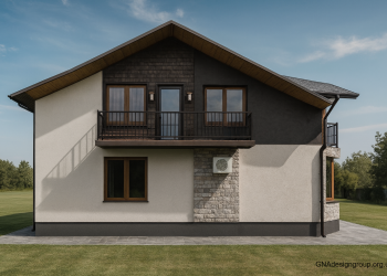 Дранка та Камінь на фасаді. Скандинавський стиль (Country House)