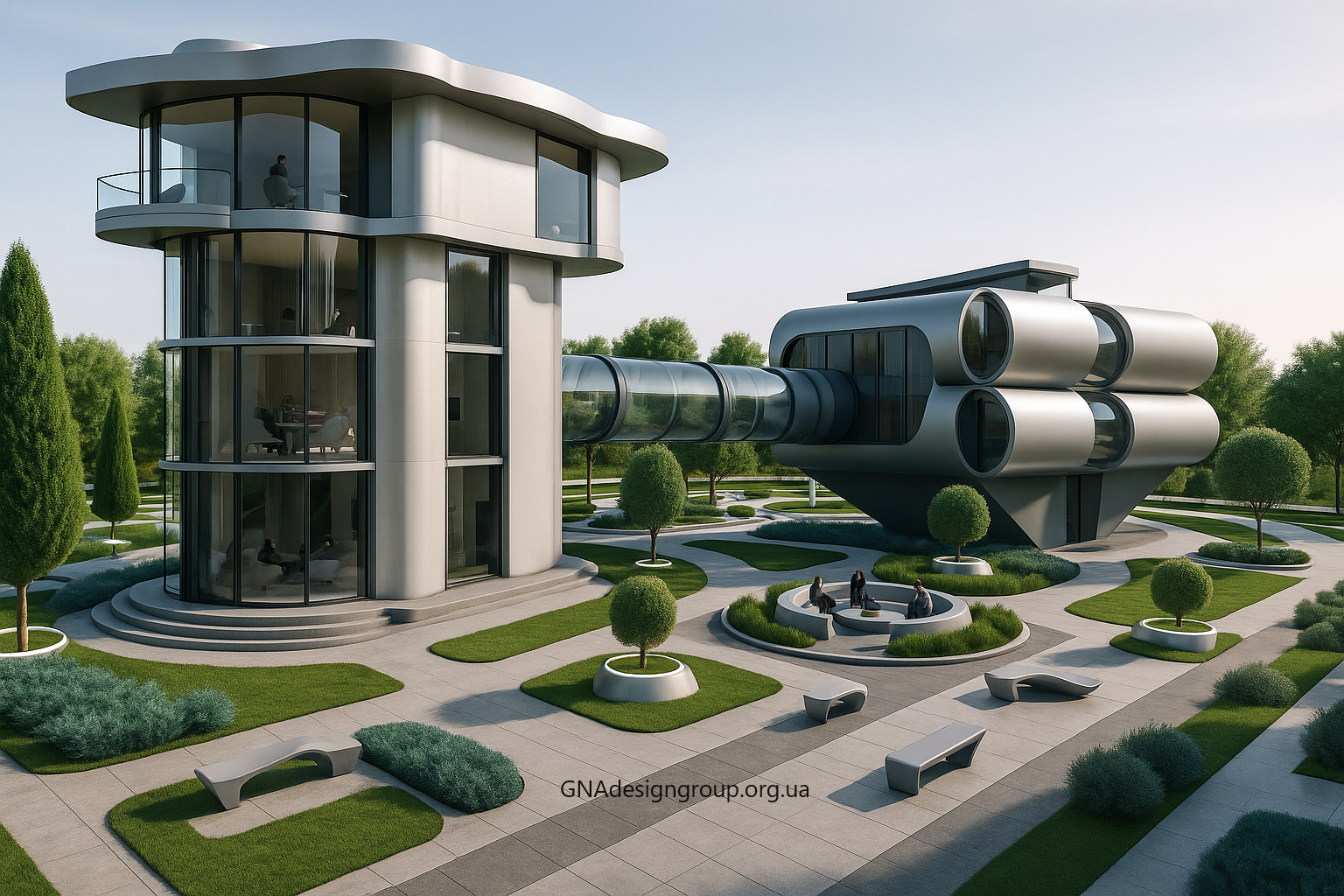 Futuristic Cottage / House of the Future - Author's solution for futuristic facade design