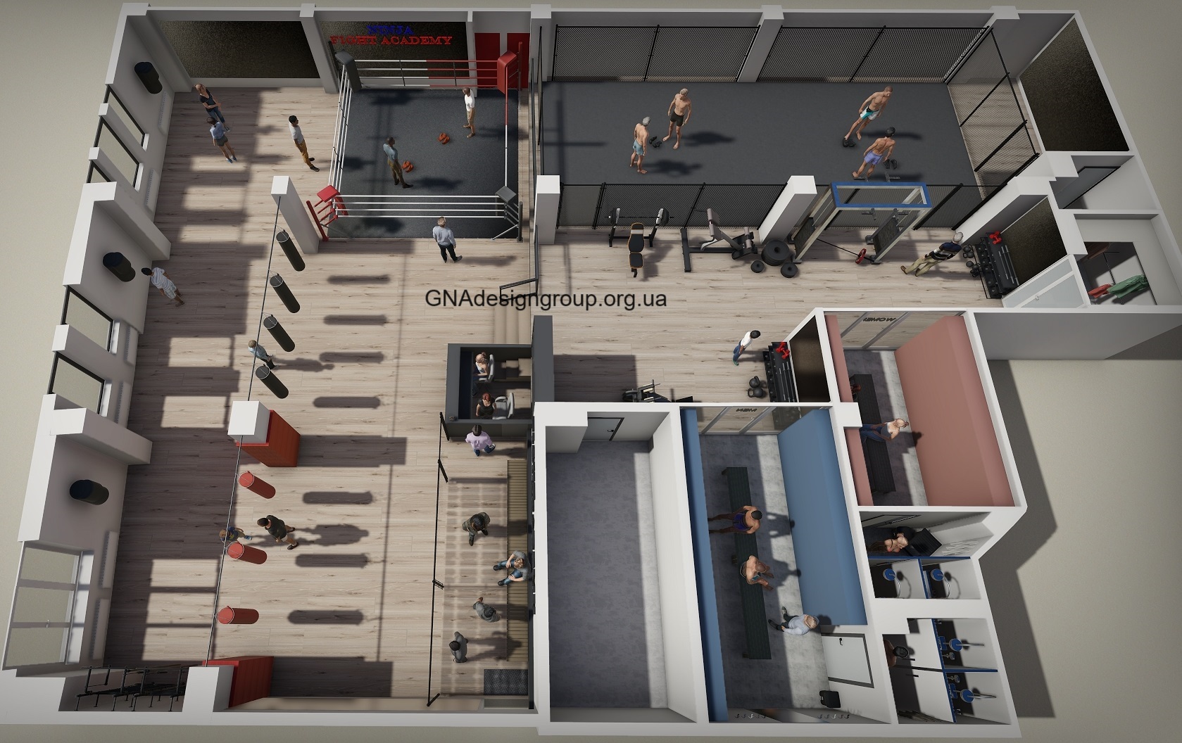 Martial Arts Hall. Gym. Boxing Ring. Fight Academy