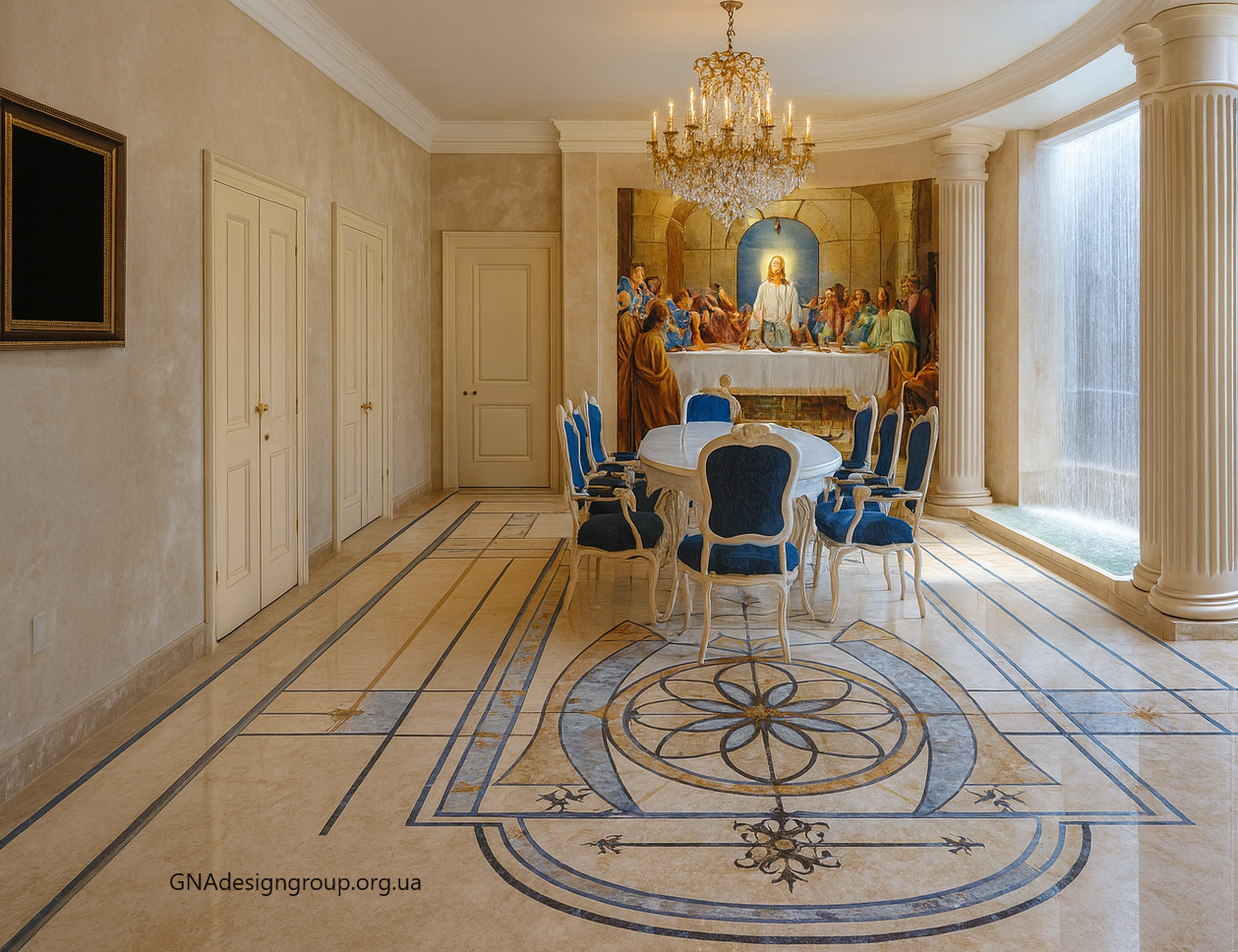 The Last Supper refectory. Panel on the floor