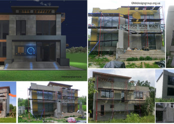 House with black & white facade