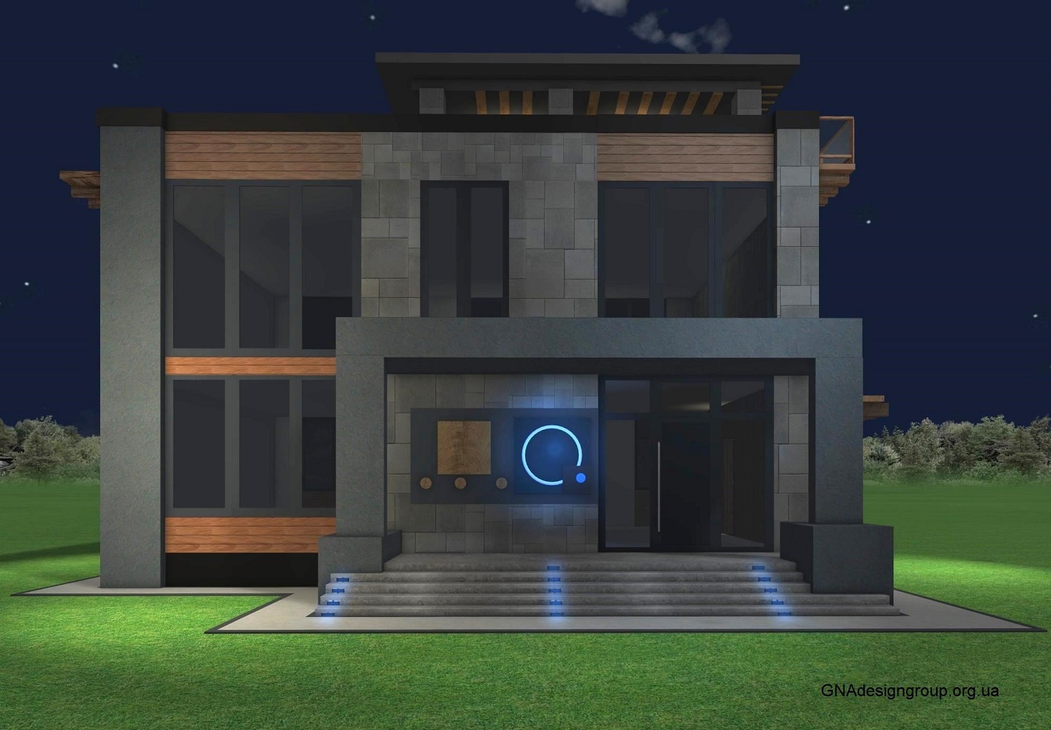 House with black & white facade