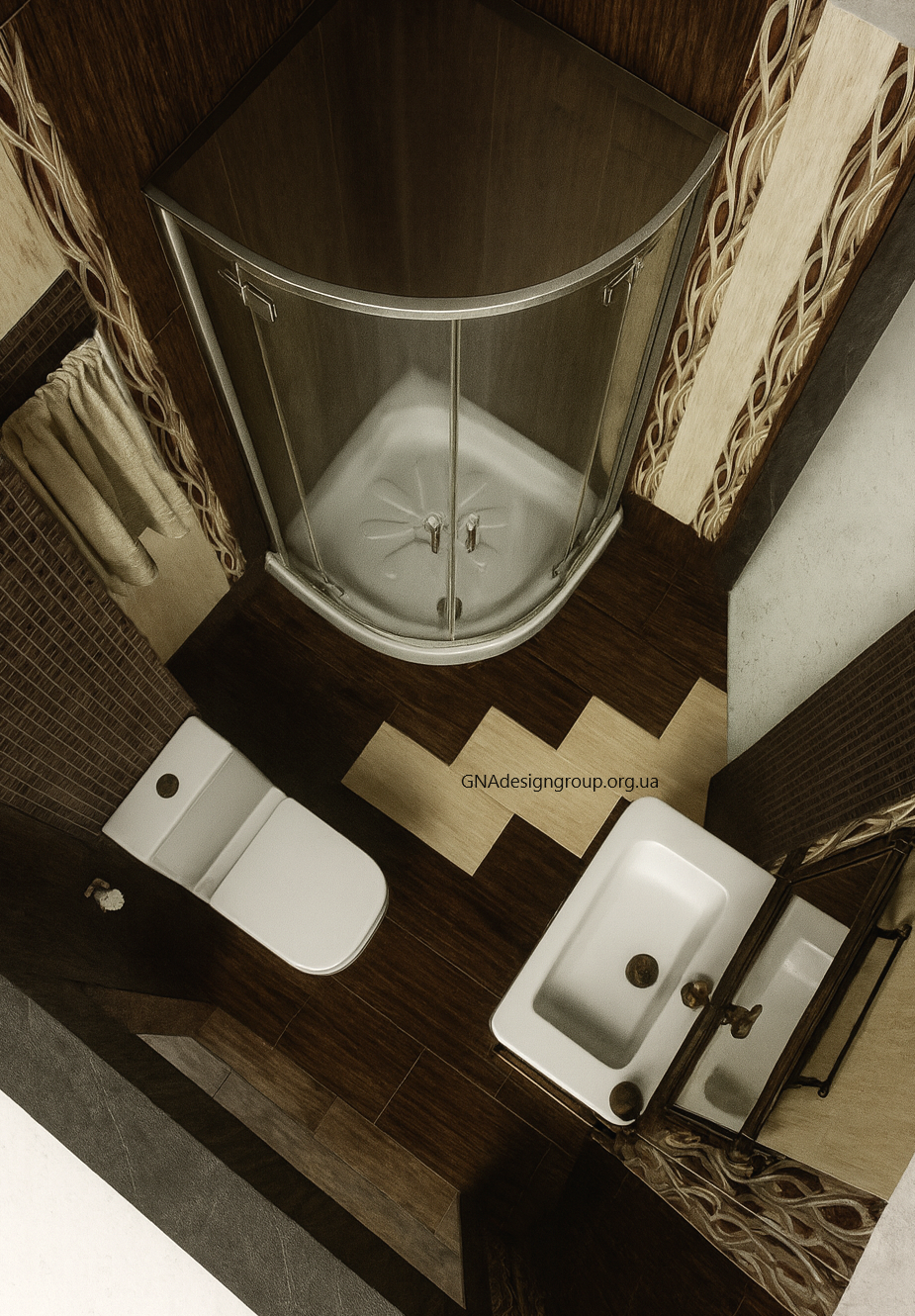 Red in the Kitchen. Mayalica Olimpia Bathroom. Brown
