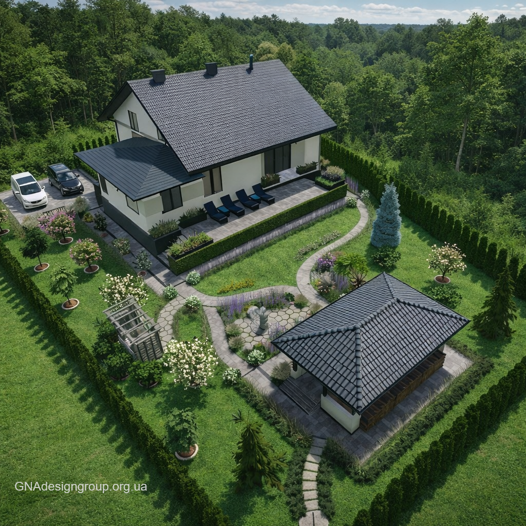 Facade visualization (2 days). Landscaping